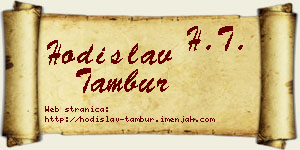 Hodislav Tambur vizit kartica